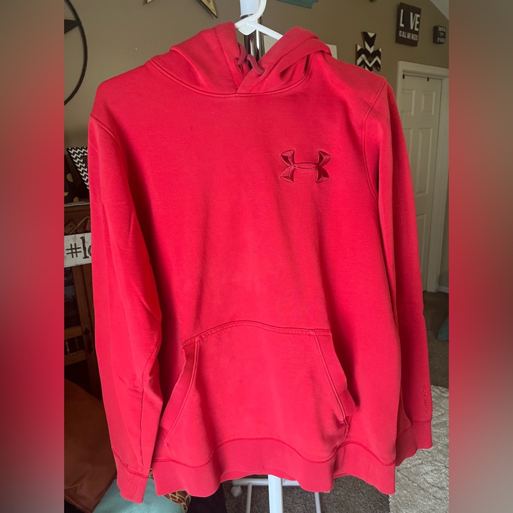 Under Armour hoodie, EUC Red, men’s size Medium
